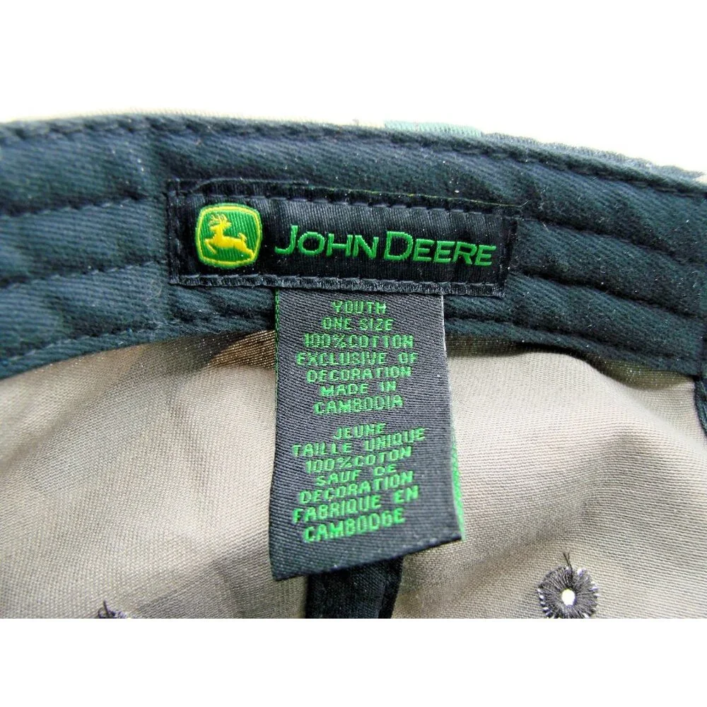 John Deere Youth Hat Ballcap Camo Baseball Hat One Size Camouflage Adjustable